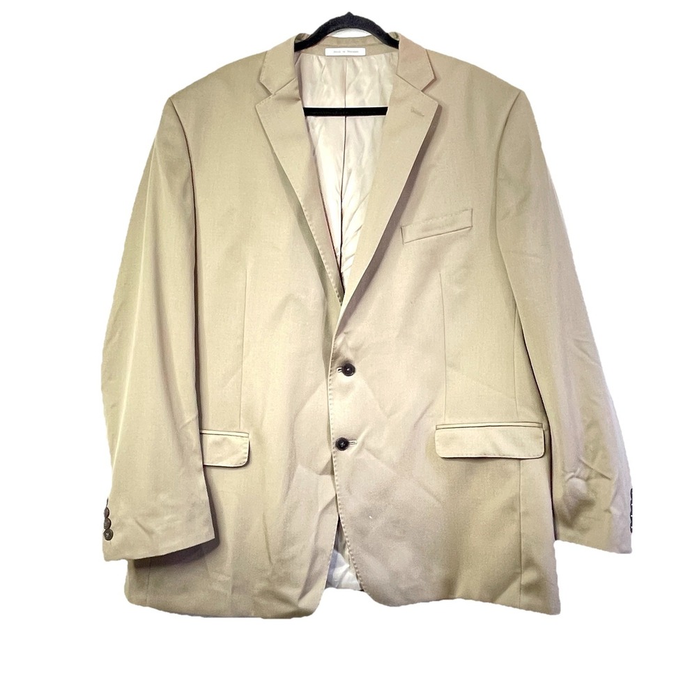 Calvin Klein Men's Khaki Blazer Sports Coat 50L Light Academia Preppy Classic - Picture 10 of 10